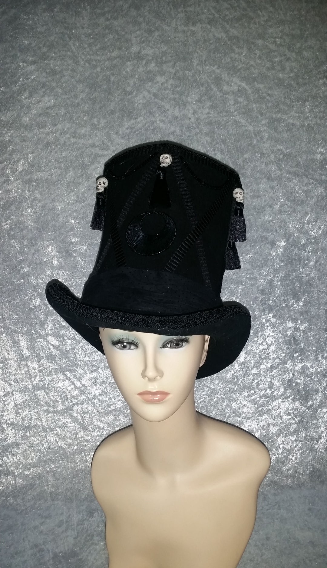 Gothic Cylinder, Cylinder Hat, Gothic Hat, Headpiece, Headdress, Black, Fairytale, Halloween