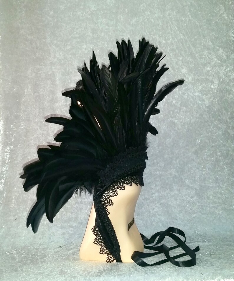 Feather Collar 4 Feather Cape Feather Collar Feather Collar Gothic Rooster Feather Collar 25-30 Black Lace Borts Halloween