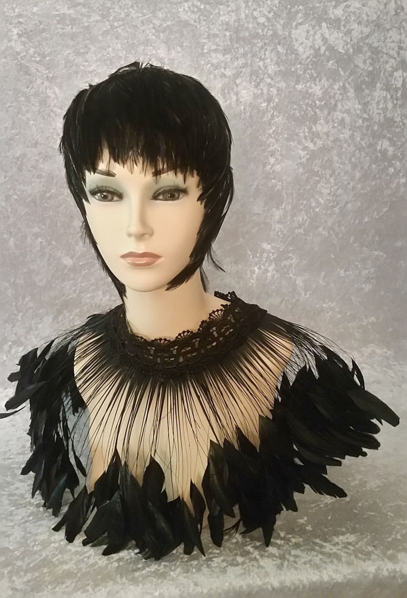Feather Collar Feather Collar Gothic Feather Cape Coquetips Etsy