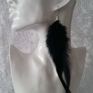 Feather earrings, black made of feathers, ca. 20 cm, Gothic, Earrings, Earrings, Feather jewelry, Jewelry feathers, Gifts