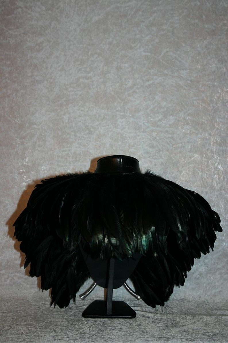 Feather Collar 72 Cm Feather Cape Gothic Feather Collar Etsy