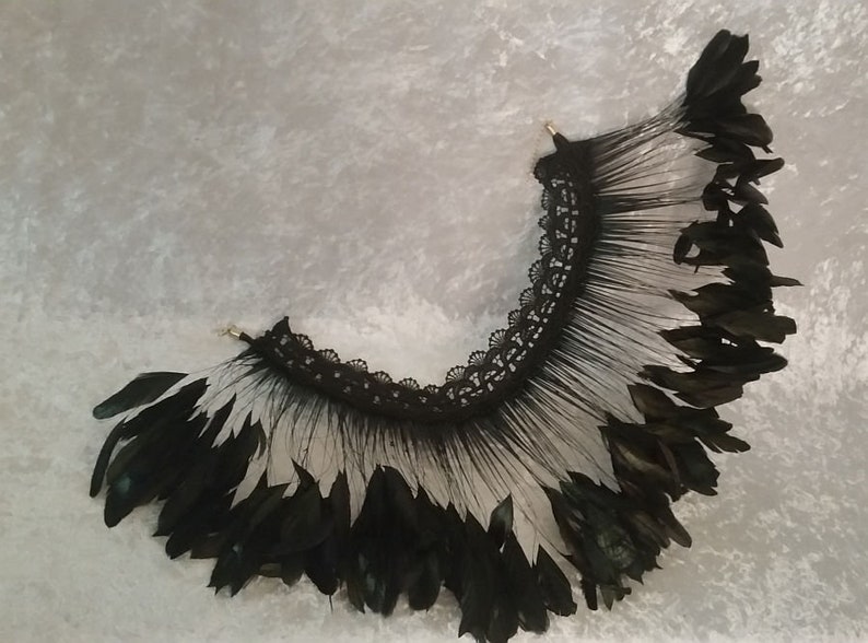 Feather Collar Feather Collar Gothic Feather Cape Coquetips Etsy