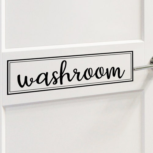 Washroom Wall Decal Washroom Door Sign Door Decal Etsy