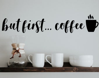 Coffee Lover Fresh Ground Coffee Served Here Removable Wall Decal Office Decoration Coffee Sign Kitchen Decoration Coffee Saying