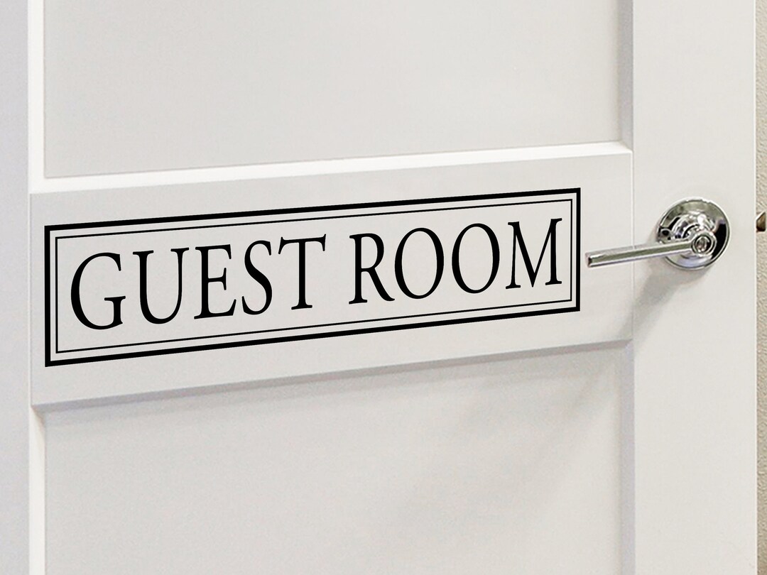 Guest Room Door Decal Door Sign Wall Decal Vinyl Decal Bedroom Wall