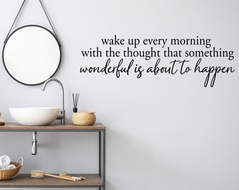 Wake Up Every Morning With The Thought Script | Wall Decal | Vinyl Decal | Bathroom Wall Decal | Bathroom Wall Sticker |Wall Sticker | Decor