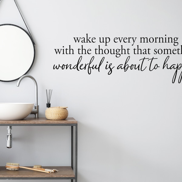 Wake Up Every Morning With The Thought Script | Wall Decal | Vinyl Decal | Bathroom Wall Decal | Bathroom Wall Sticker |Wall Sticker | Decor