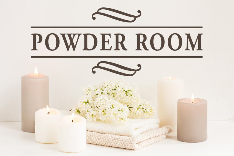 Powder Room Wall Decal Vinyl Decal Bathroom Wall Decals Etsy