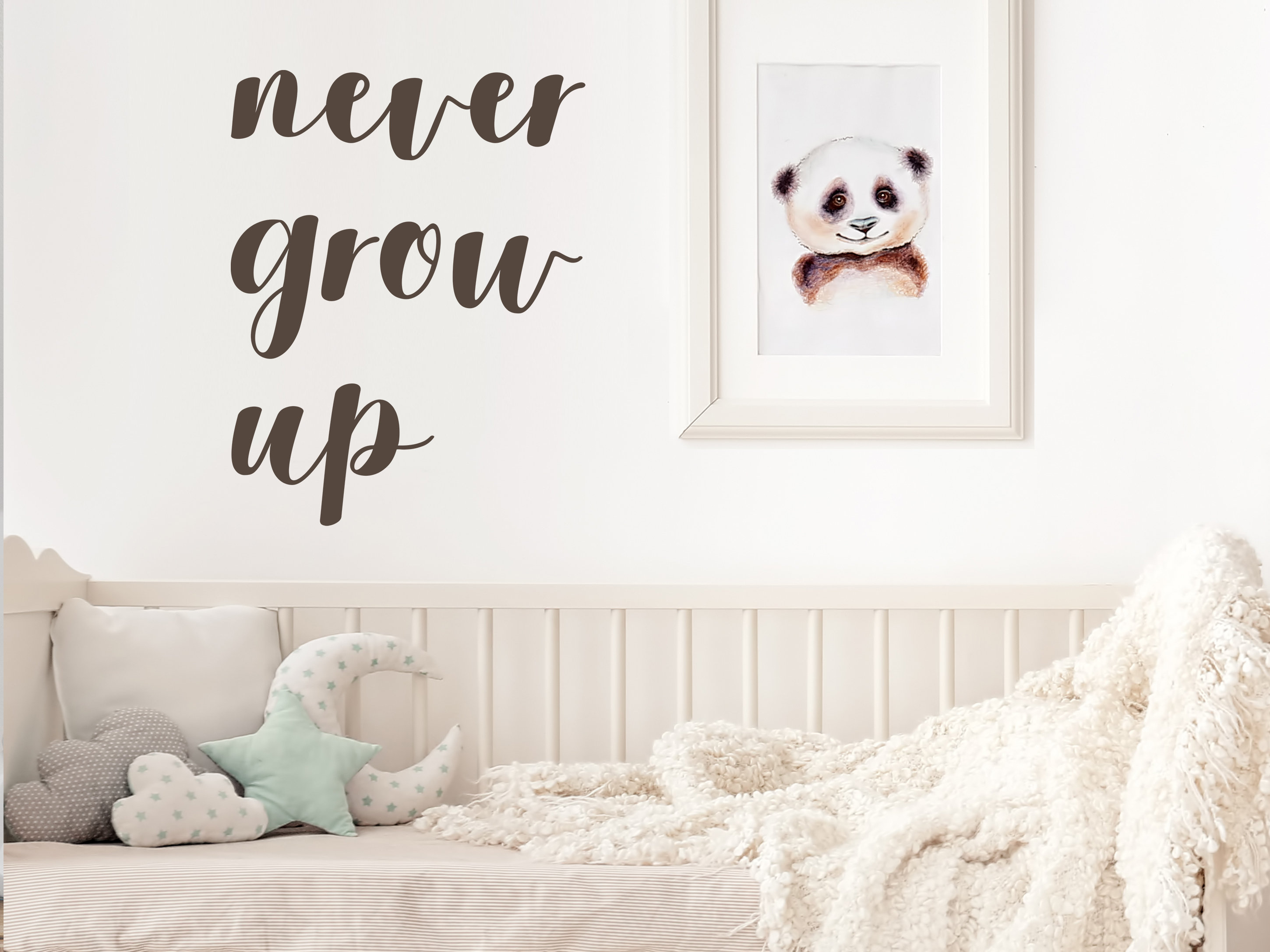 Never Grow up Wall Decal Vinyl Decal Nursery Wall Decal Etsy