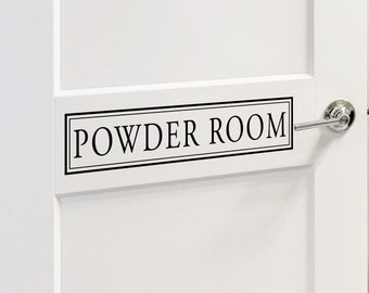 Powder Room | Powder Room Decal | Wall Decal | Vinyl Decal | Bathroom Wall Decals | Door Decal | Wall Sticker | Bathroom Door Sign
