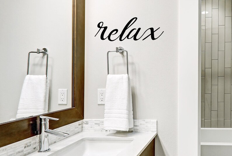 Relax Wall Decal Mirror Sticker Bathroom Art Vinyl