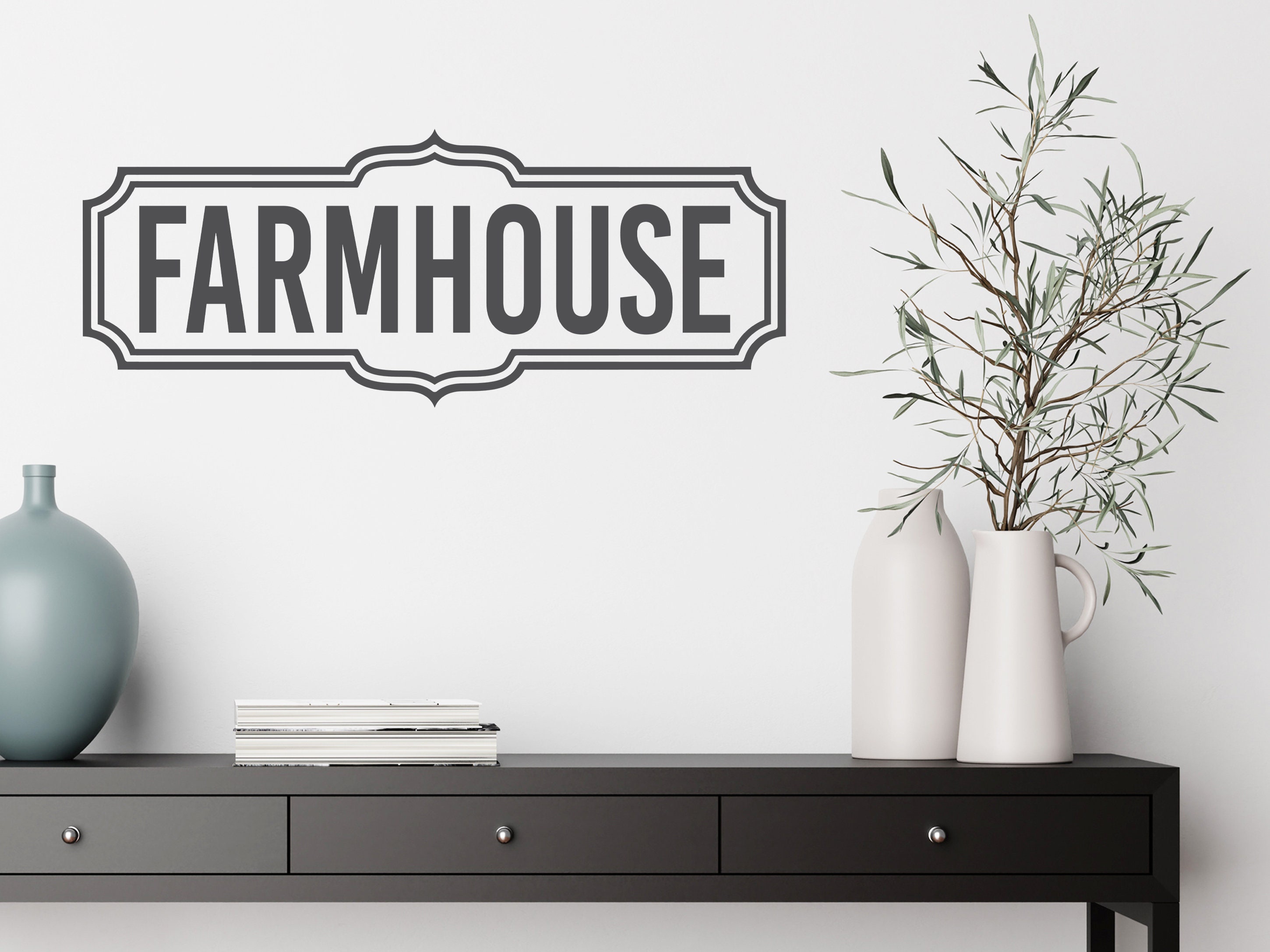 Farmhouse Plaque Wall Decal Living Room Wall Decal Wall Etsy