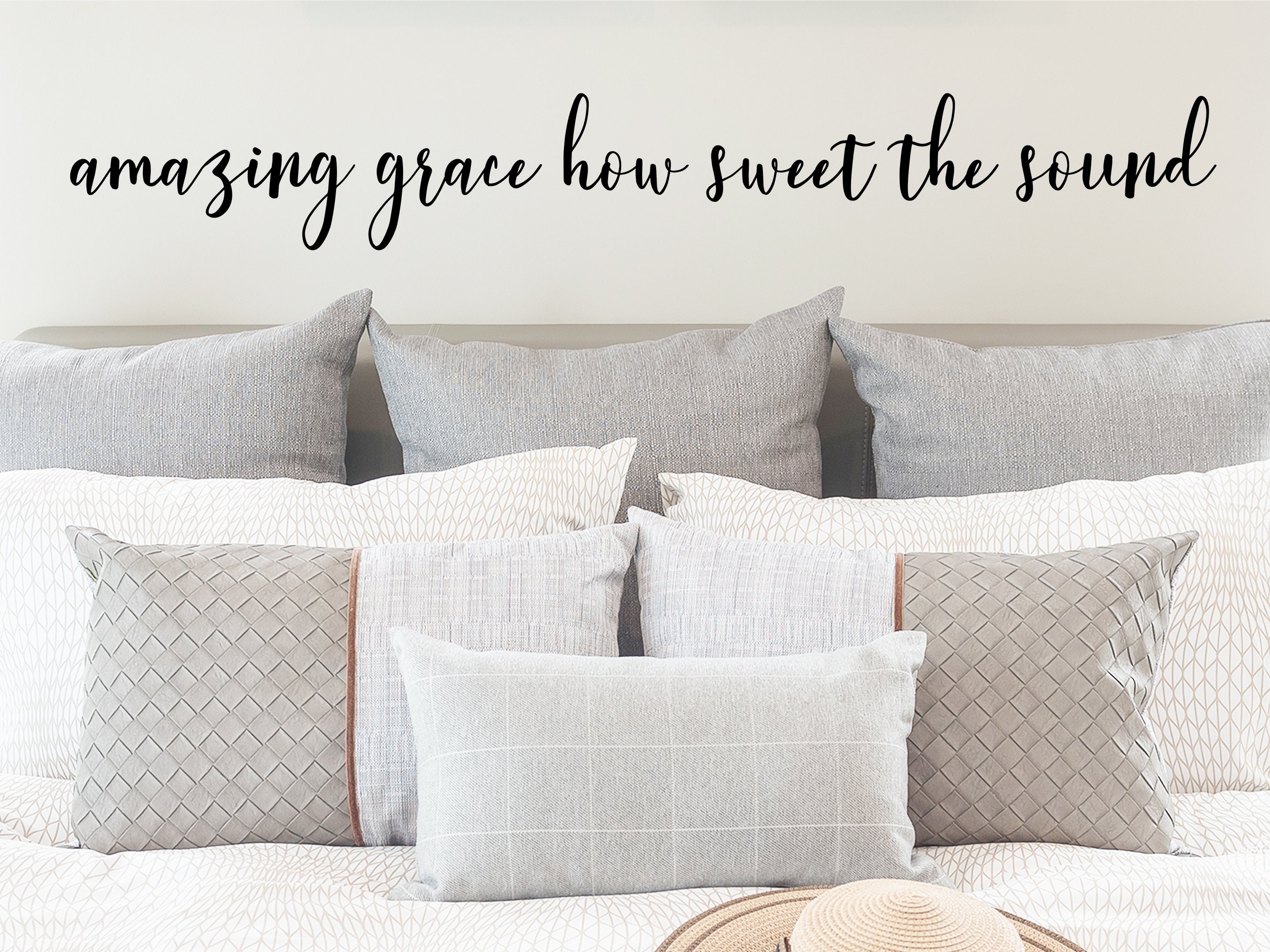 AMAZING GRACE HOW SWEET THE SOUND VINYL WALL WINDOW DECAL STICKER HOME DECOR