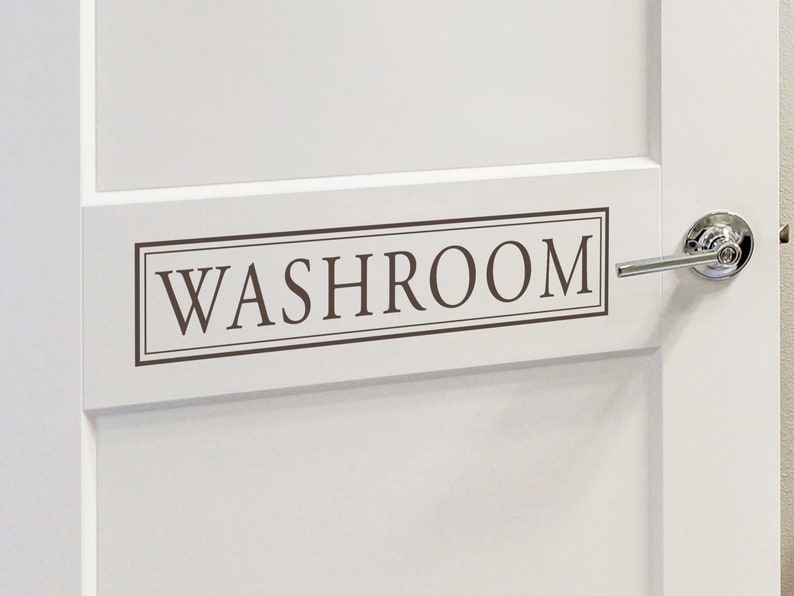 Washroom Wall Decal Washroom Door Sign Door Decal Etsy