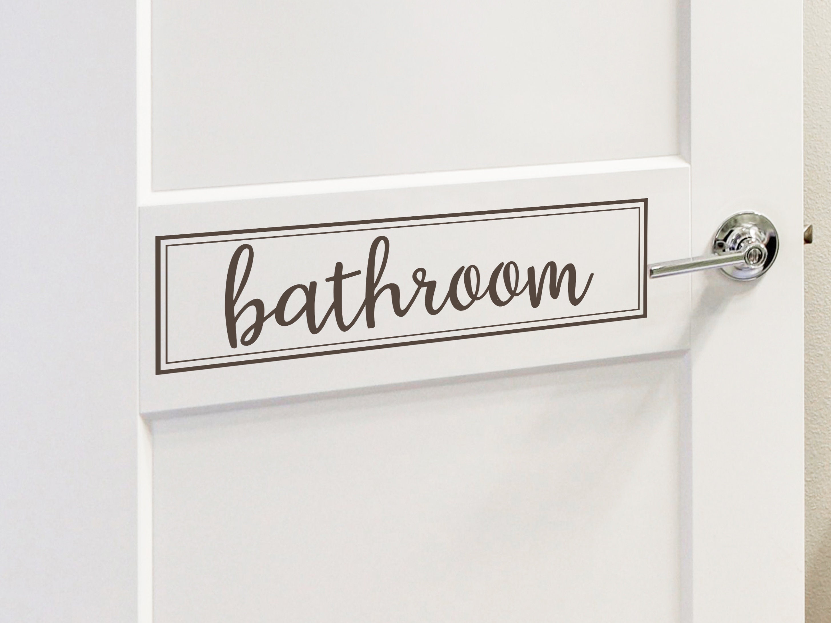 Bathroom Door Decal Bathroom Door Sign Door Decal - Etsy