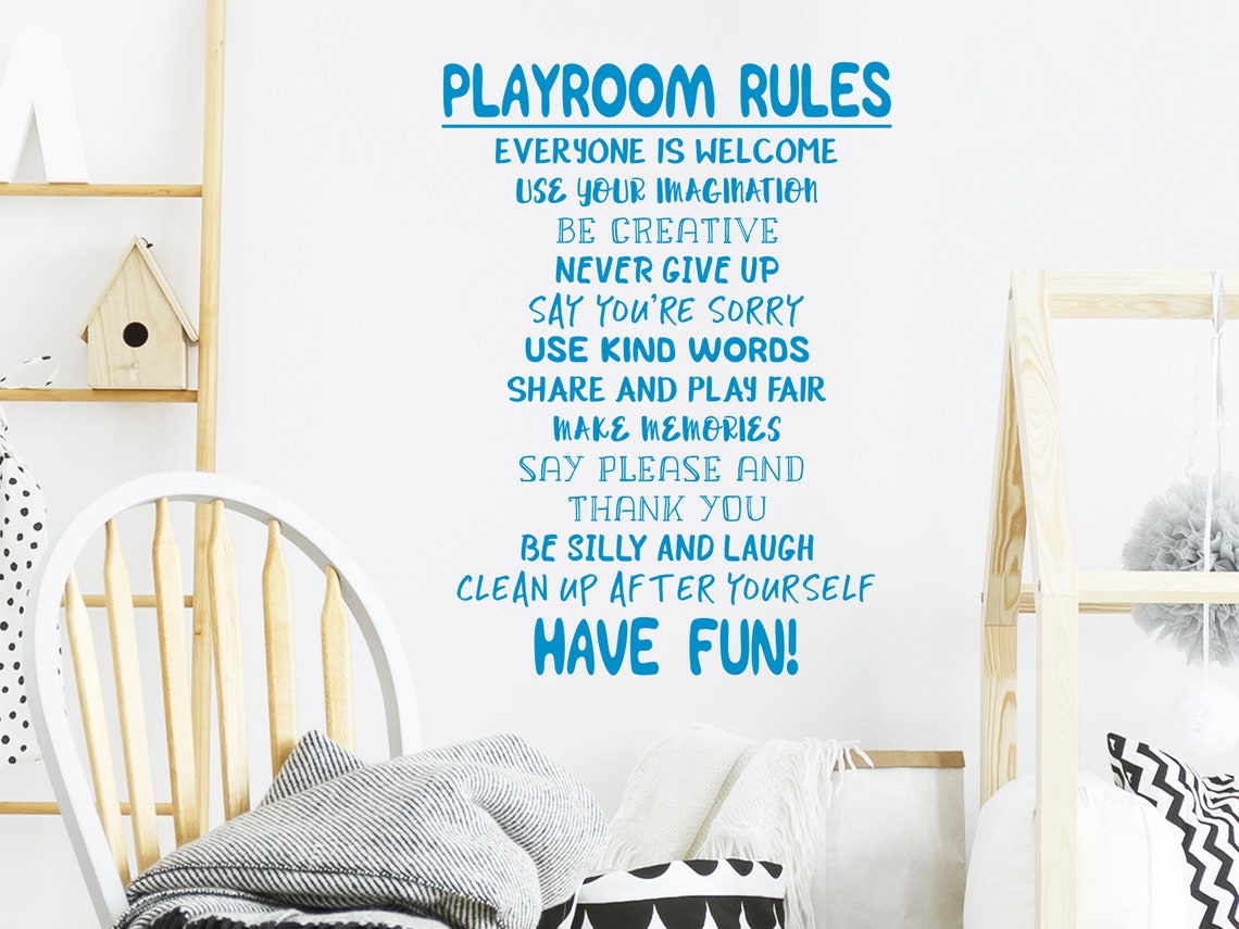 Playroom Rules Wall Decal Vinyl Decal Playroom Wall Etsy