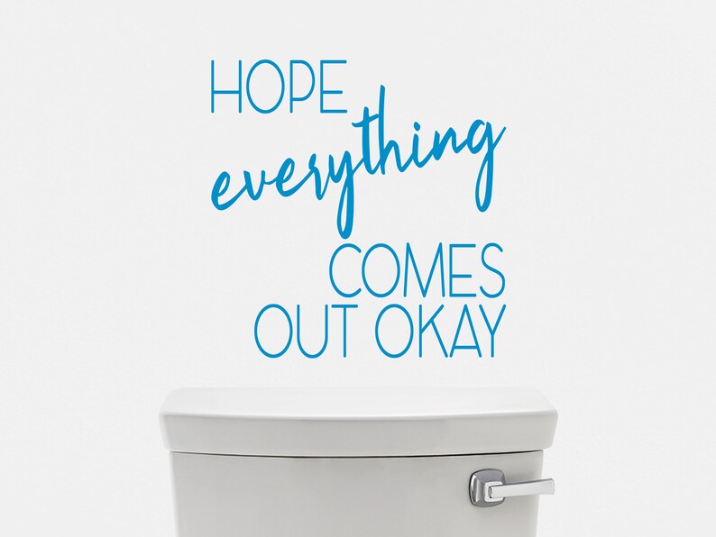Hope Everything Comes Out Okay Wall Decal Funny Bathroom Etsy
