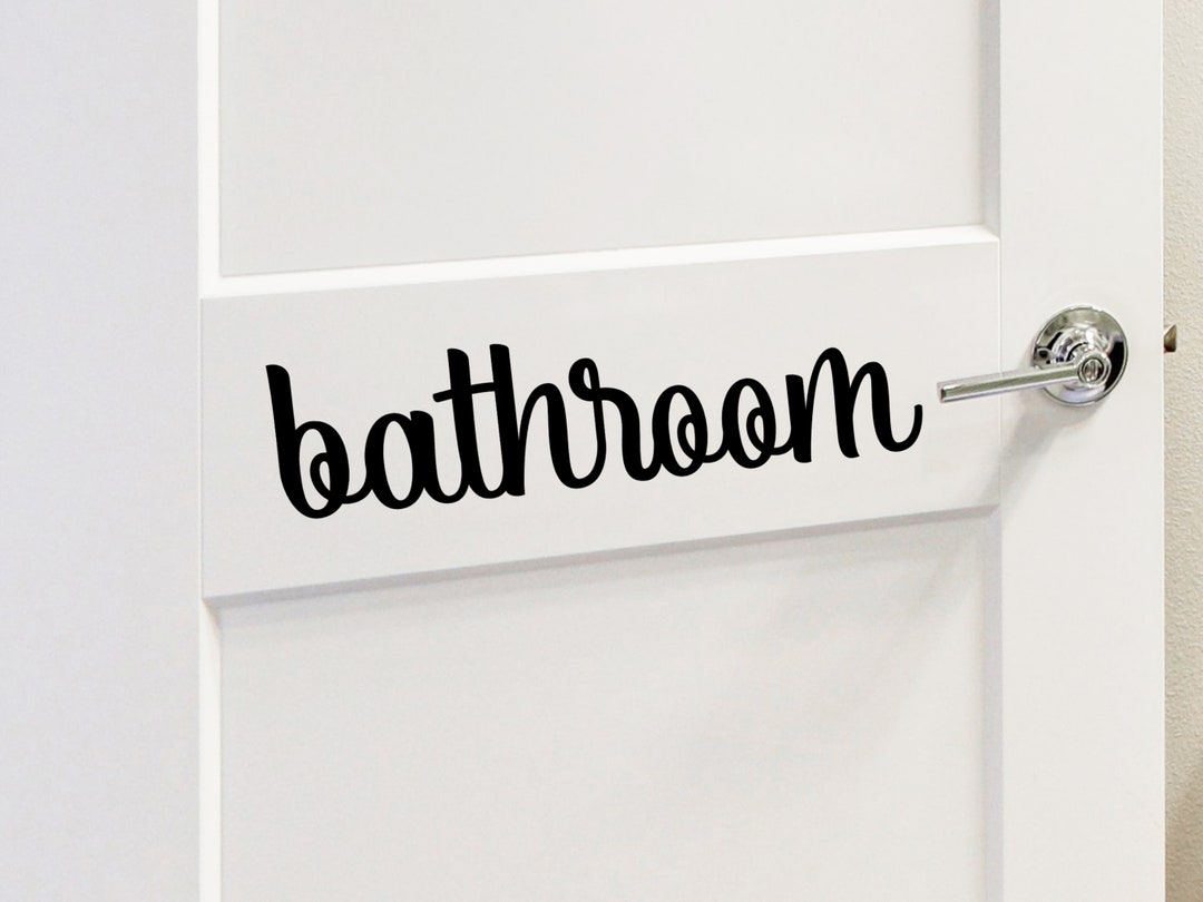 Bathroom Door Decal Door Decal Bathroom Door Sign Wall Decal Bathroom