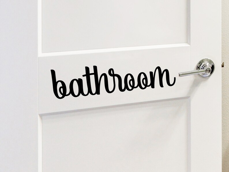 Bathroom Door Decal Door Decal Bathroom Door Sign Wall Etsy