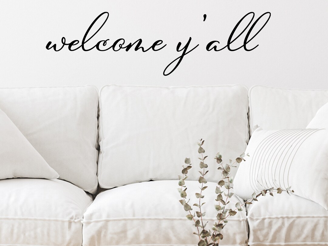 Y'all Cursive Wall Decal Living Room Wall Etsy