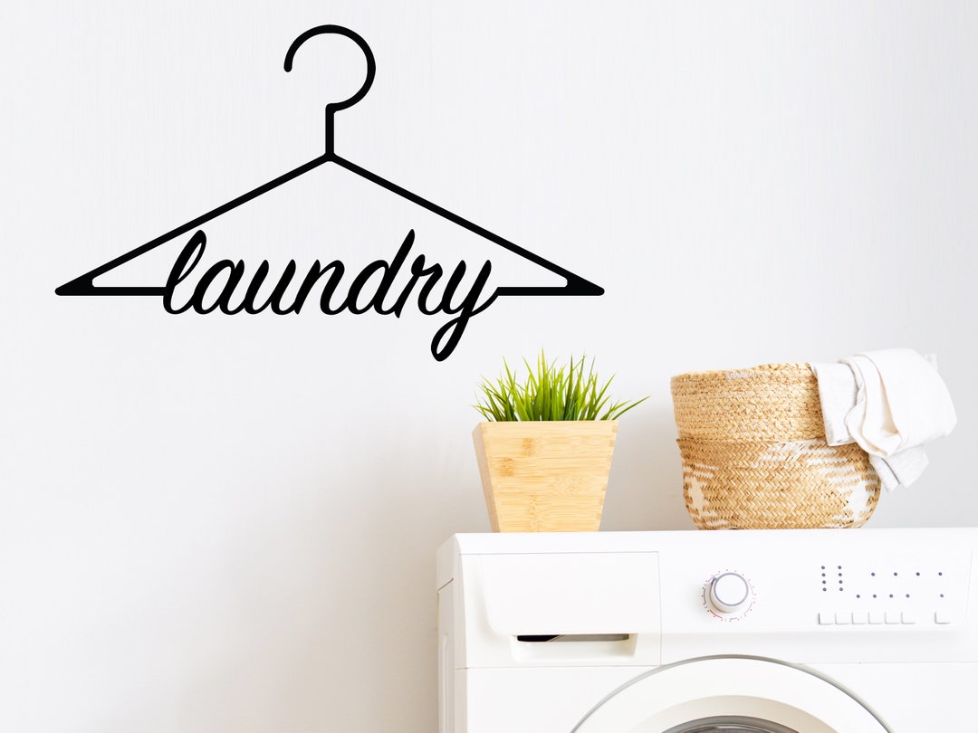 Laundry clothes Hanger Wall Decal laundry Room Decal Wall Sticker ...