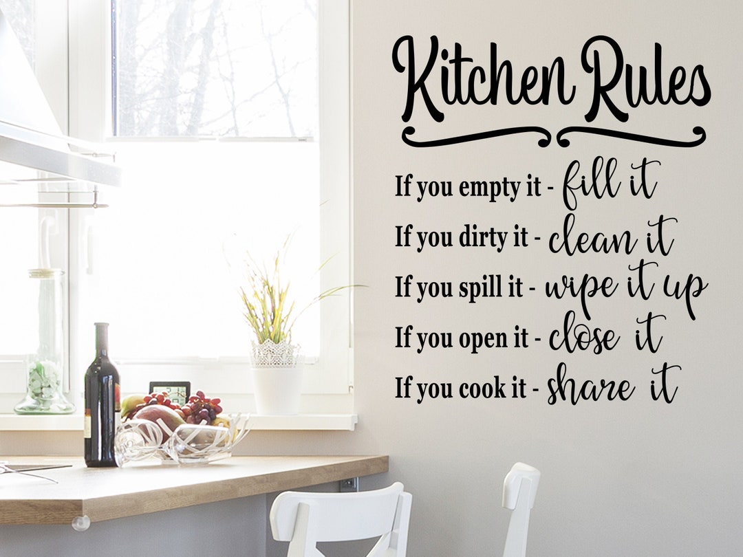 Kitchen Rules Kitchen Rules Decal Wall Decal Kitchen Rules Sign Kitchen