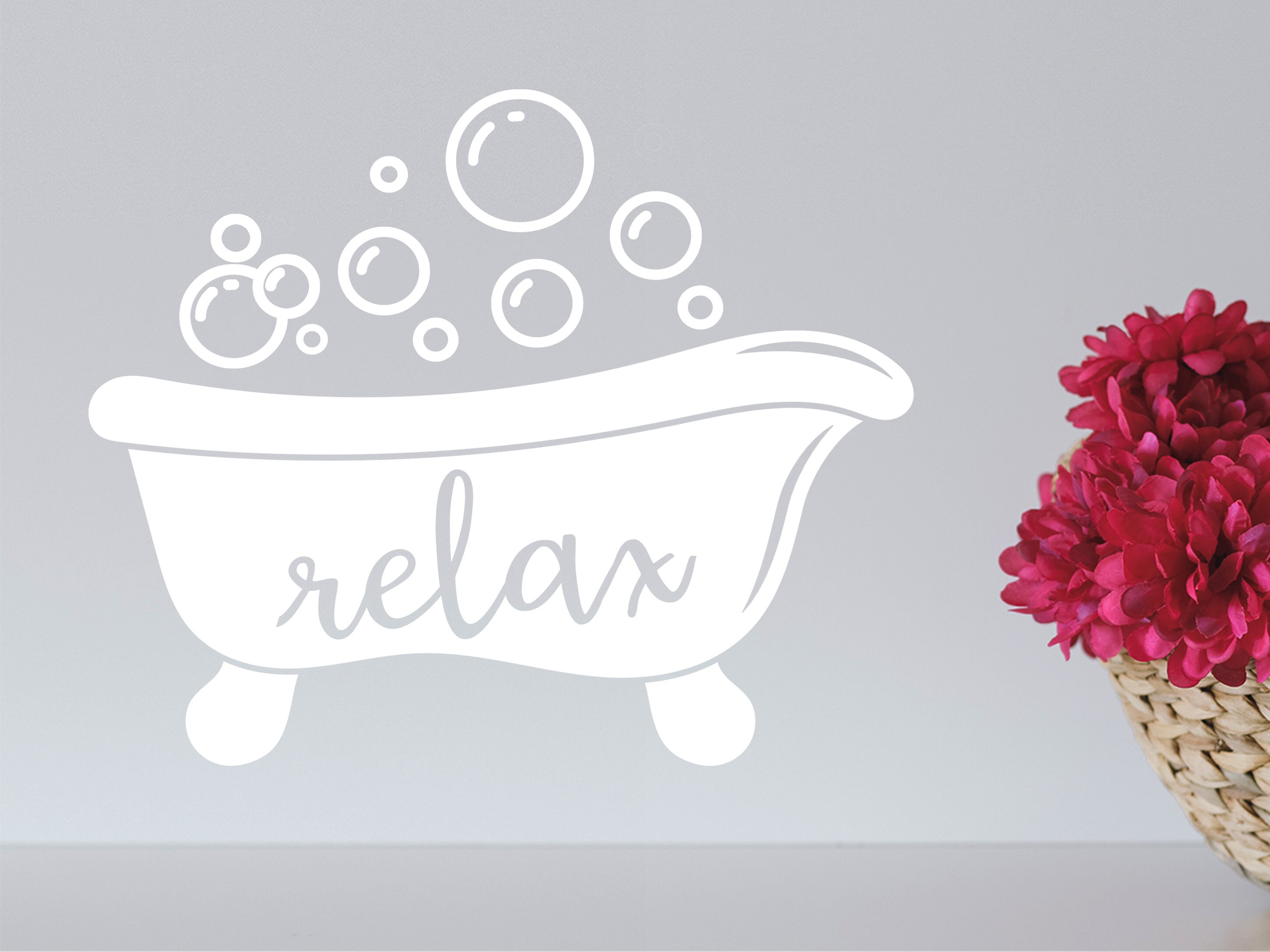 Relax Wall Decal Relax Wall Decal Relax Sign Bathtub Etsy