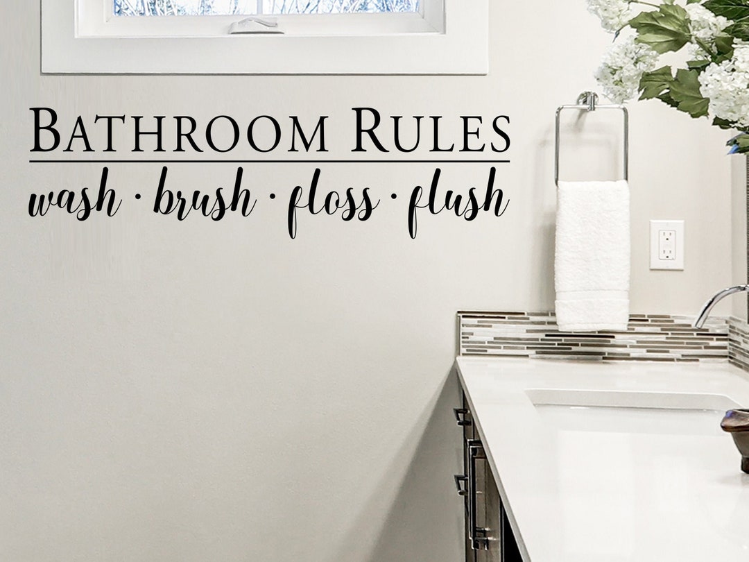 Bathroom Rules Bathroom Rules Decal Bathroom Rules Sign Wash Brush