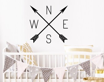 Compass | Compass Decal | Wall Decal | Vinyl Decal | Nursery Wall Decal | Kids Room Wall Decal | Nursery Wall Art | Wall Sticker