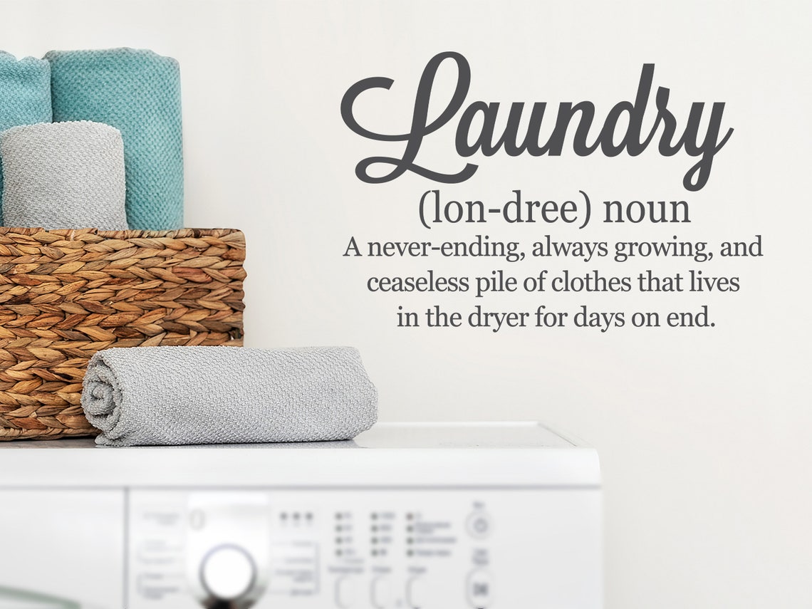Laundry Definition Wall Decal Laundry Room Decal Laundry Etsy