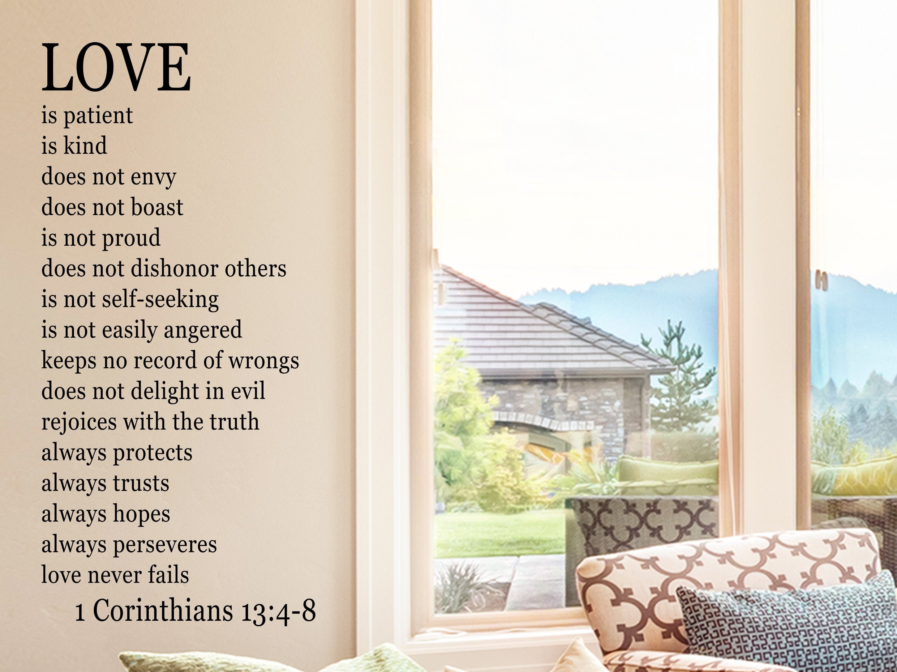 Scripture Walls Love Never Fails 1 Corinthians 13:4-8 Christian Wall A -  Express Your Love Gifts