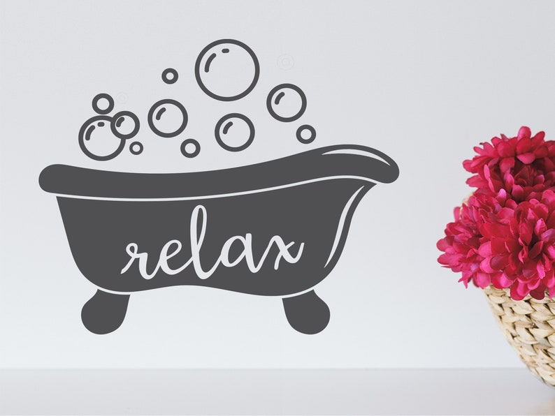Relax Wall Decal Relax Wall Decal Relax Sign Bathtub Etsy