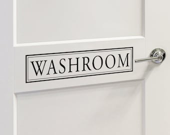 Washroom | Wall Decal | Washroom Door Sign | Door Decal | Bathroom Wall Decals | Bathroom Sign | Vinyl Decal | Wall Sticker