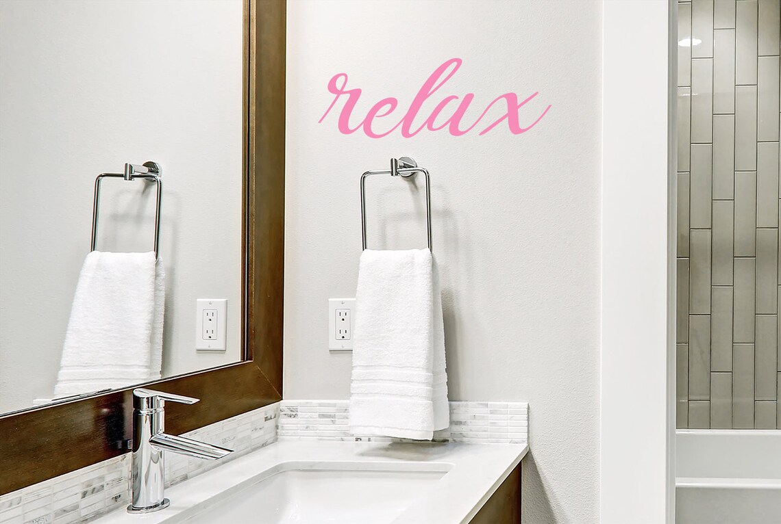 Relax Wall Decal Relax Wall Decal Relax Sign Mirror Etsy