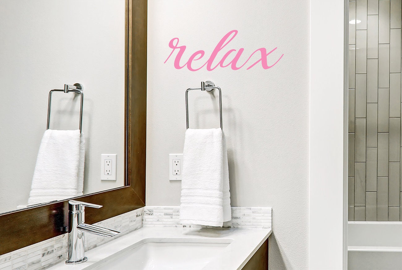 Relax Wall Decal Relax Wall Decal Relax Sign Mirror Etsy
