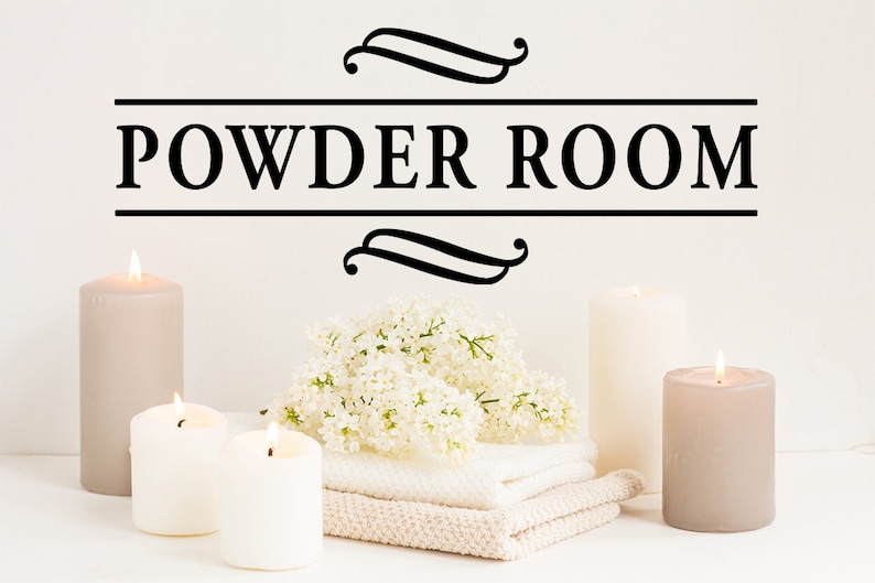 Powder Room Wall Decal Vinyl Decal Bathroom Wall Decals Etsy