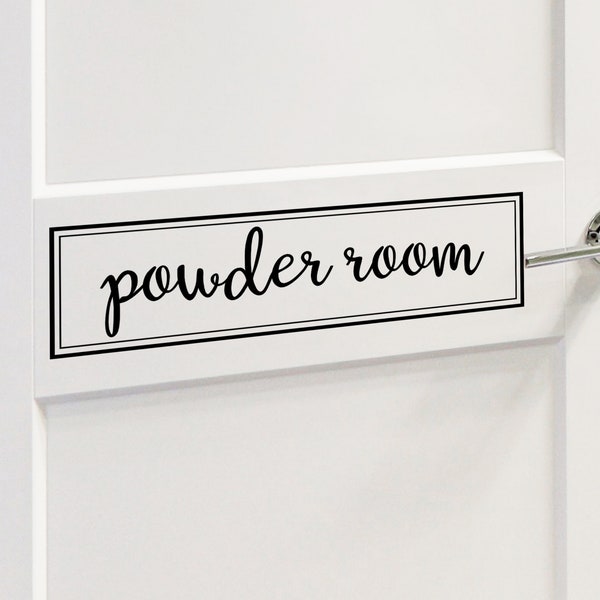 Powder Room Sign Decal Etsy