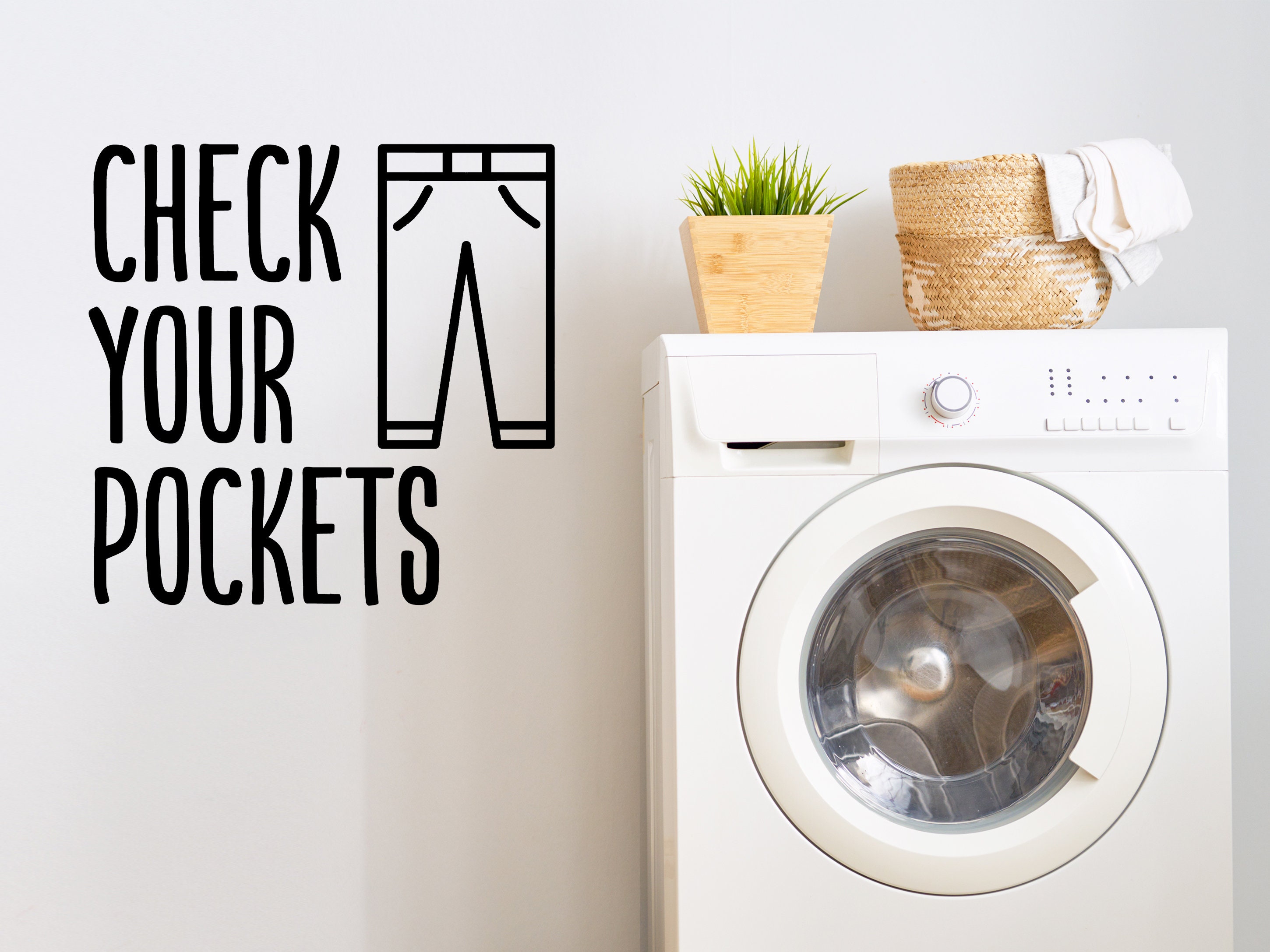 Check Your Pockets Wall Decal Vinyl Decal Laundry Room | Etsy