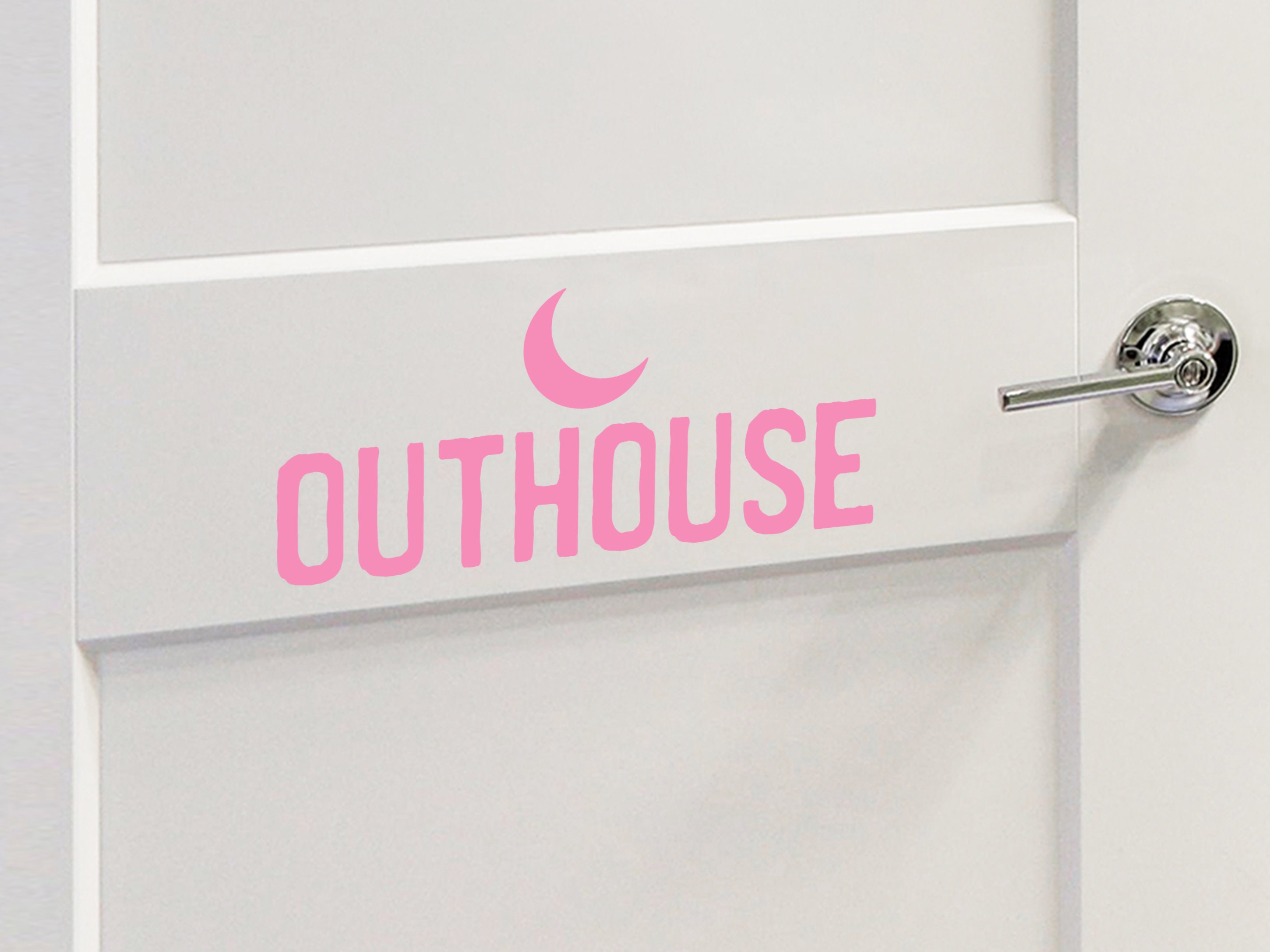Outhouse Wall Decal Door Decal Bathroom Door Sign Etsy