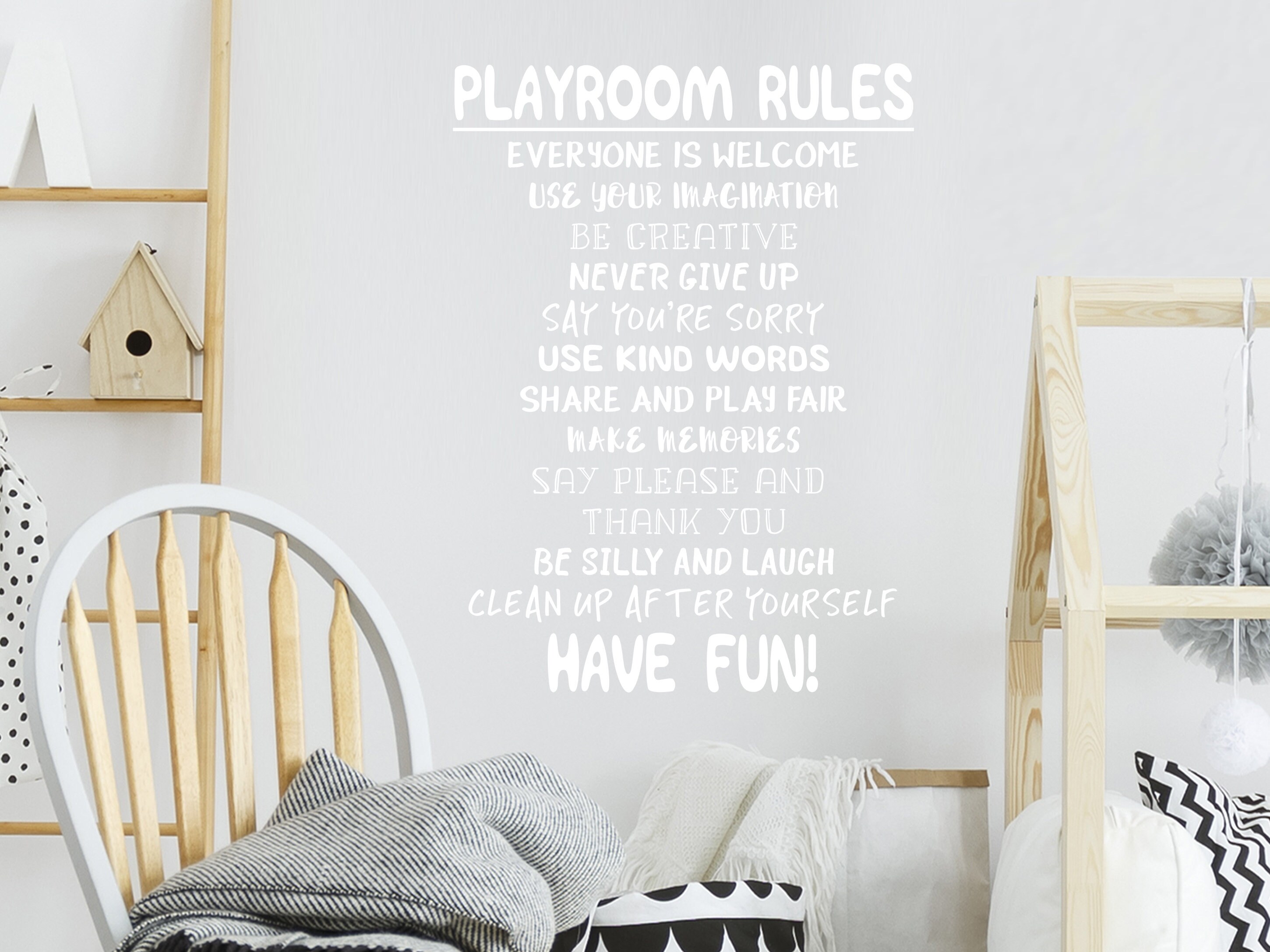 Playroom Rules Wall Decal Vinyl Decal Playroom Wall Etsy