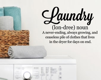 Laundry Definition | Wall Decal | Laundry Room Decal | Laundry Room Sign | Wall Sticker | Laundry Room Decor | Laundry Sticker