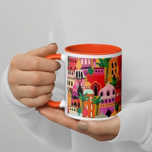 Moroccan Sunset Mug with Color Inside Morocco Marrakech