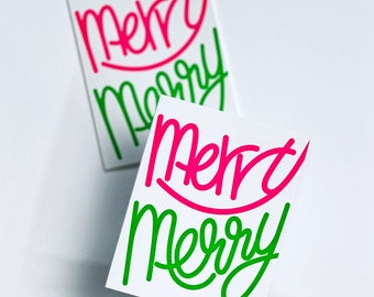 Merry Merry Letterpress Christmas Card | Holiday Gift Box Item | Tis' the Season