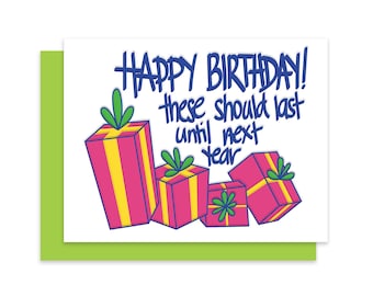 Funny BDay Card | BFF Birthday Gift | Let’s celebrate | Gift box card