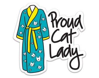 Fun Cat Lady Gifts | Funny Cat Lover Sticker | Funny Cat Mom Gift