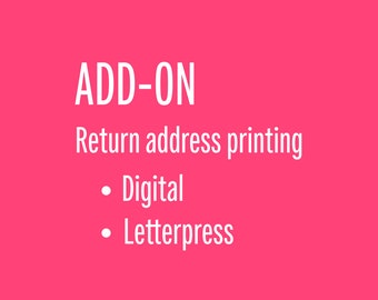 Add-on Return address printing | Return Address Stamp | Add-on Letterpress address printing