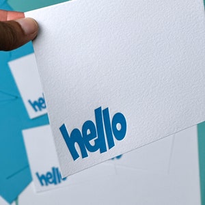 Block Hello Letterpress Note Card Set | Unique Gift for Mom | Girlfriend Gift Idea