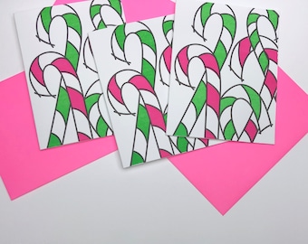 Candy Cane Christmas Card | Letterpress Holiday Card