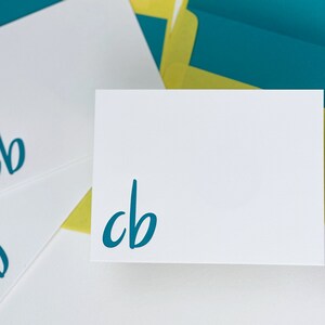 3 Letterpress Notecards with 2 yellow lined envelopes
