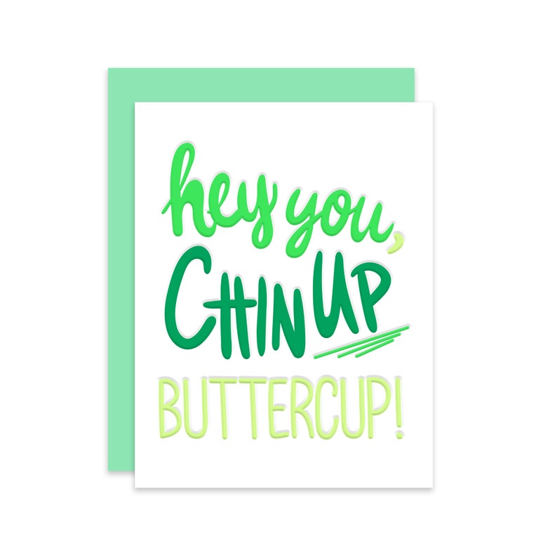 Chin up, Buttercup Greeting Card Inspirational Words image 1